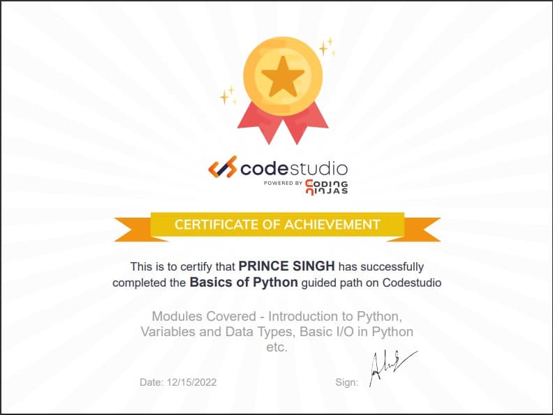 Certificate 1